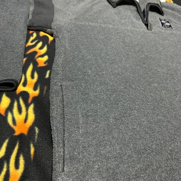 Vintage Portland Trailblazers Sweater XL Grey Fleece Quarter Zip NFL Reebok - Picture 3 of 8